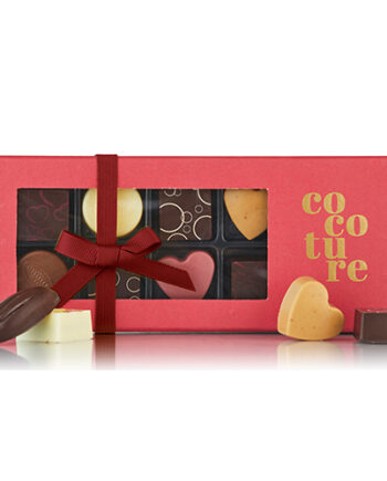 Chokoladeæske med 9 stk. fyldte chokolader fra Cocoture