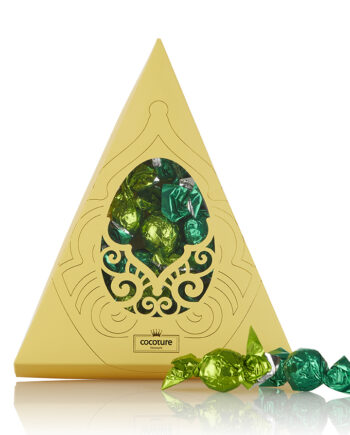 Fyldte chokoladekugler i gul trekantæske - 204g