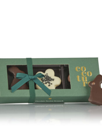 Påske marcipanfigurer i grøn Cocoture æske - 60g