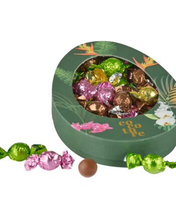 Fyldte chokoladekugler i grøn påskeæske - 500g