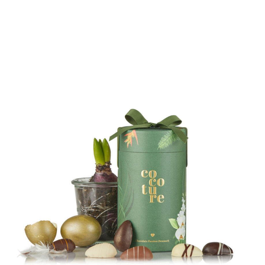 Marcipanæg og fyldte chokoladeæg i Cocoture gaverør - 255g