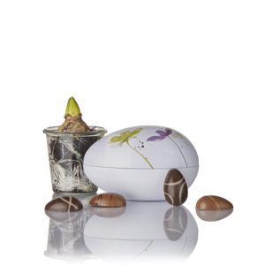 Fyldte chokoladeæg med marcipan i Cocoture metalæg - 162g