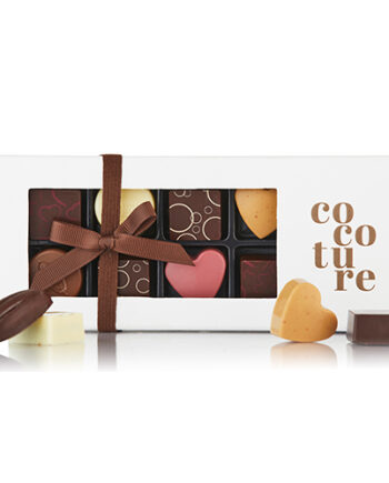 Chokoladeæske med 9 stk. fyldte chokolader fra Cocoture
