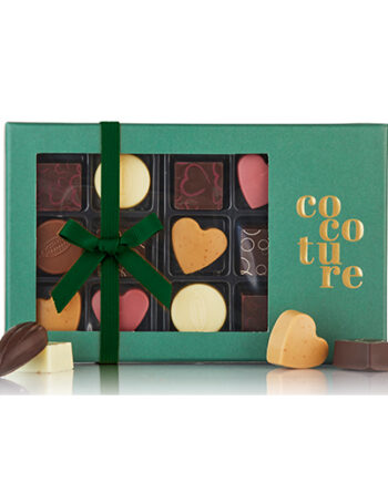 Chokoladeæske med 14 stk. fyldte chokolader fra Cocoture