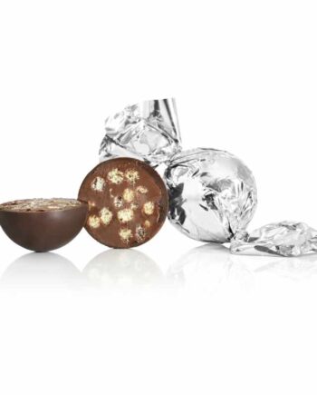 Fyldte chokoladekugler m/ crisp kerne - Sølv - 1 kg