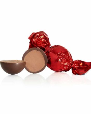 Fyldte chokoladekugler m/ honning & nougat crisp - Mørkerød - 1 kg