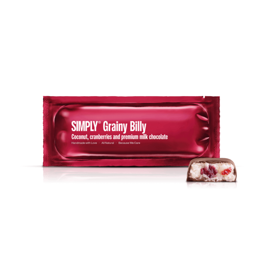 Simply® Grainy Billy | Kokos, tranebær og premium mælkechokolade