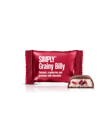 Simply® Grainy Billy - 75 Bites | Kokos, tranebær og premium mælkechokolade