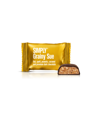 Simply® Grainy Sue - 75 Bites | Havre, spelt, karamel, peanuts og premium mørk chokolade