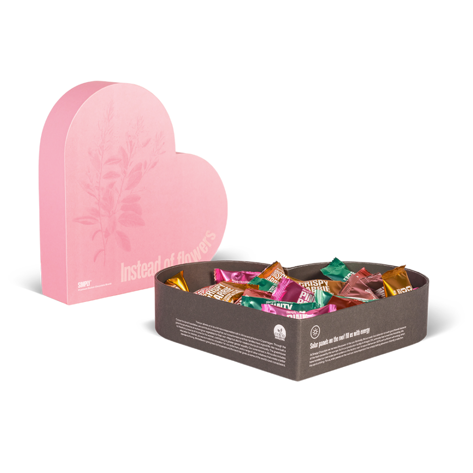 The Heart Box | Eksklusiv gaveæske med 40 stk. mix chokoladebites