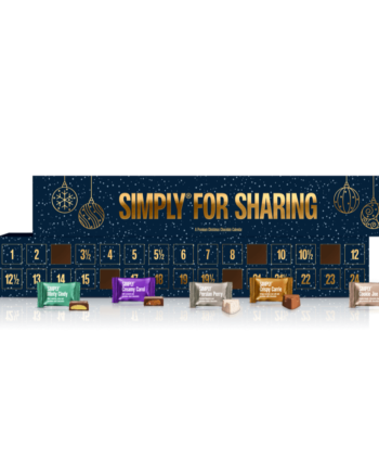Simply® For Sharing | Chokoladejulekalender med 2 stykker bag hver låge