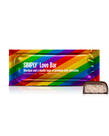 Simply® Love Bar | Marcipan og et dobbelt lag og premium mørk chokolade