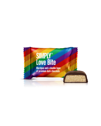 Simply® Love - 75 Bites | Marcipan og et dobbelt lag premium mørk chokolade