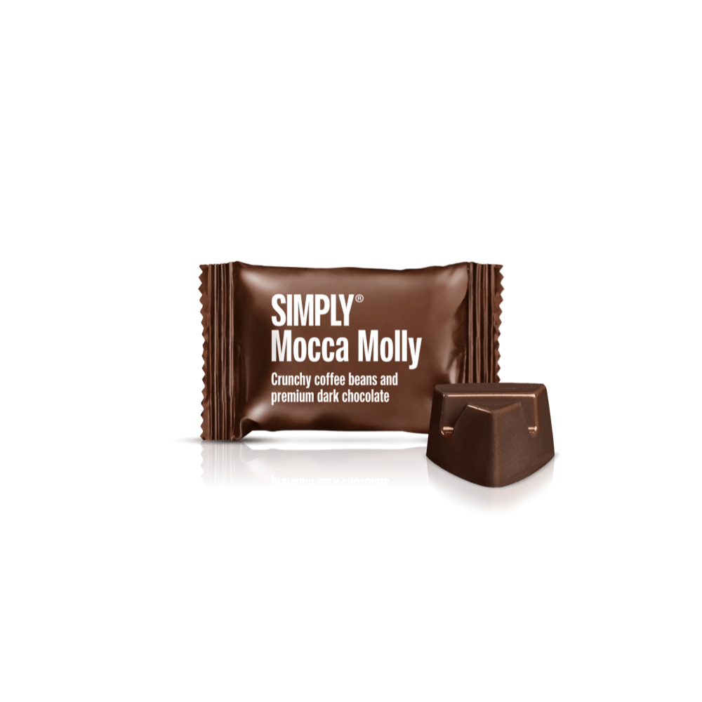 Simply® Mocca Molly - 75 Bites | Crunchy kaffebønner og premium mørk chokolade