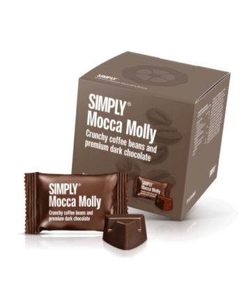Simply® Mocca Molly - Cube med bites | Crunchy kaffebønner og premium mørk chokolade