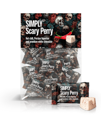Simply® Scary Perry - 20 Bites | Hot chili, persisk lakrids og premium hvid chokolade